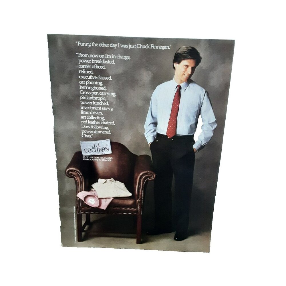 1982 JJ Cochran Mens Clothing Original Print Ad vintage 80s